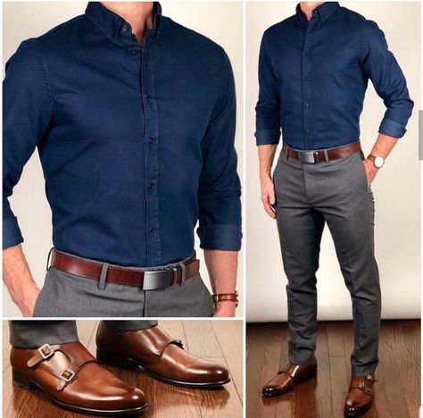 Men Work Outfits, Mens Business Casual Outfits, Formal Men Outfit, Formal Mens Fashion, Outfit Chic, Clothes And Shoes, Brown Shoes, Mens Fashion Casual Outfits, Mens Fashion Suits