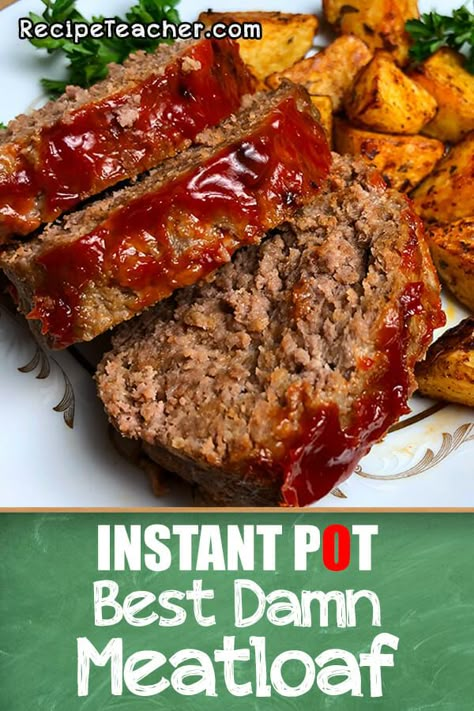 The most amazing, tender, juicy and delicious Instant Pot Meatloaf recipe. #instantpot #meatloaf #pressurecooking Instant Pot Meatloaf, Instant Pot Meat, Crockpot Express, Instapot Meals, Instant Pot Dinners, Instant Pot Pasta, Instant Pot Pasta Recipe, Instant Pot Ideas, Pressure Cooker Meals