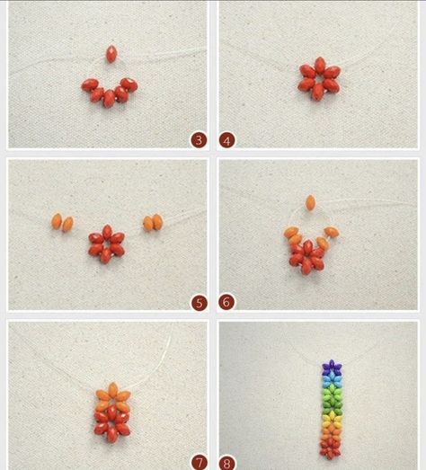 Flower Rainbow, Diy Friendship Bracelets Tutorial, Braided Bracelet Diy, Beadwork Tutorial, Diy Armband, Bead Flower, Seed Bead Pattern, Diy Jewelry Projects, Easy Jewelry