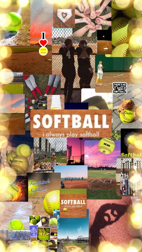 Softball Backgrounds Iphone, Wallpaper Backgrounds Softball, Softball Aesthetic Wallpaper Collage, Soft Ball Wallpaper, Softball Wallpaper Iphone Backgrounds, Softball Collage, Softball Wallpapers, Cute Softball Quotes, Softball Backgrounds