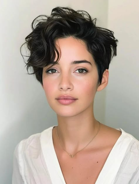 Pixie Wavy Hair, Pixie Cut Wavy Hair, Short Summer Haircuts, Curly Cuts, Short Wavy Haircuts, Thick Wavy Hair, Really Short Hair, Hair Inspiration Short, Short Curly Haircuts