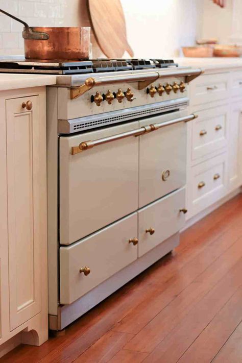 Everything you need to know about the French Lacanche range - Quaint French Living French Kitchen Appliances, La Canche Range Kitchen, La Canche Range, Lacanche Range Kitchen, Kitchen Sage Green, French Range, French Stove, Lacanche Range, French Inspired Kitchen