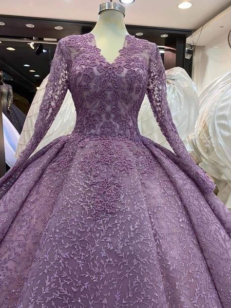 Lavender Gowns Elegant, Lavender Gowns, Purple Ball Gown, Bday Dress, Gown Designs, Engagement Gowns, Party Wear Gowns, Gowns Elegant, Bride Dress Simple