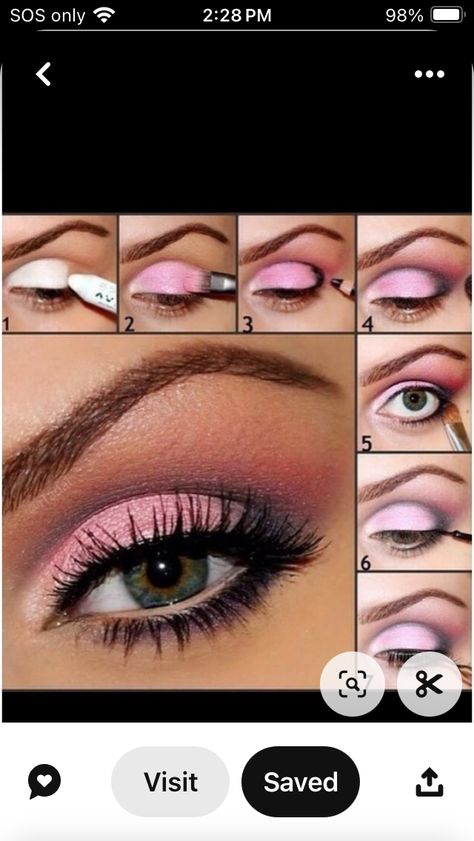 Simple Pink Eyeshadow Looks Step By Step, Makeup Ideas For Hooded Eyes, Pink Eyeshadow Look, Cute Eye Makeup, Simple Eye Makeup, Hot Pink Dresses, Pink Eyeshadow, Hooded Eyes, Cute Eyes