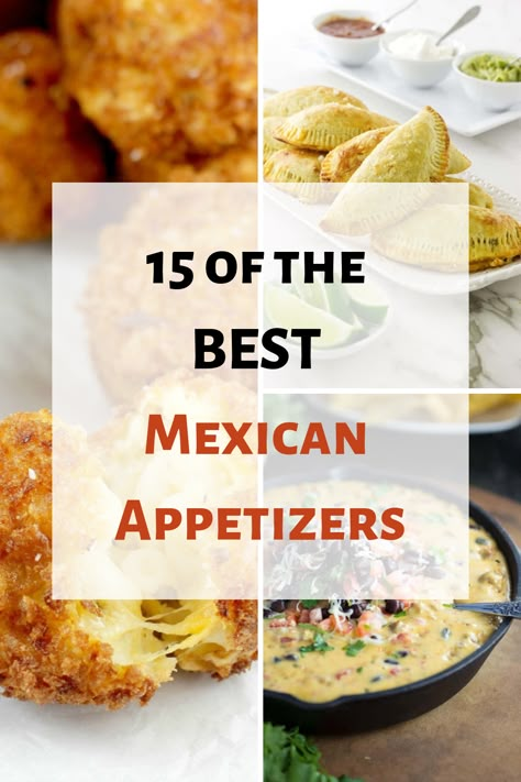 Looking for recipes for your next Mexican themed party? Your guests will love these 15 Mexican appetizers!! From empanadas to yummy queso, these Mexican recipes will be the hit of the party! Check them out! #mexican #partyfood #appetizers Mexican Party Food Ideas, Appetizers Appetizers, Mexican Appetizer, Mexican Party Food, Mexican Themed Party, Unique Appetizers, Mexican Appetizers, Recipes Mexican, Party Food Ideas