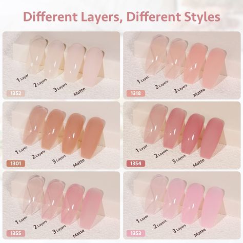 Sheer Gel Polish, Pink Gel Nail Polish, Light Pink Nail Polish, Gel Nail Set, Pink Gel Nails, Light Pink Nails, Pink Gel, Nail Polish Set, Nail Polish Kits