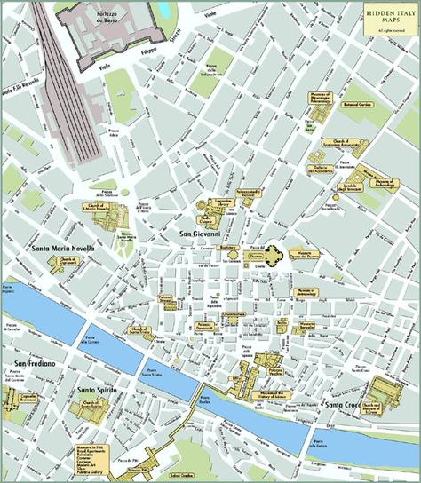 Detailed map of Florence 4 Florence Tourist Map, Map Of Florence Italy, Florence Map, Florence Italy Travel, Florence City, Florence Travel, Tourist Map, Italy Map, Visit Italy