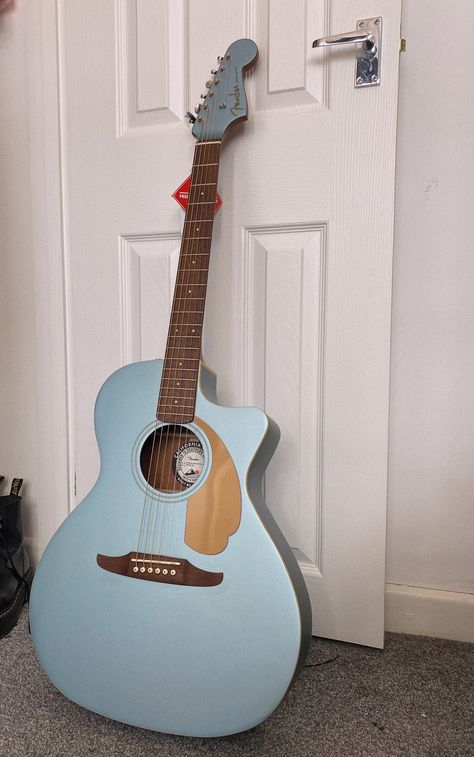 Blue Acoustic Guitar Aesthetic, Fender Guitars Acoustic, Guitar Art Diy, Acoustic Guitar Design, Blue Acoustic Guitar, Vip Series, Kristen Callihan, Gitar Vintage, Fender Acoustic Guitar