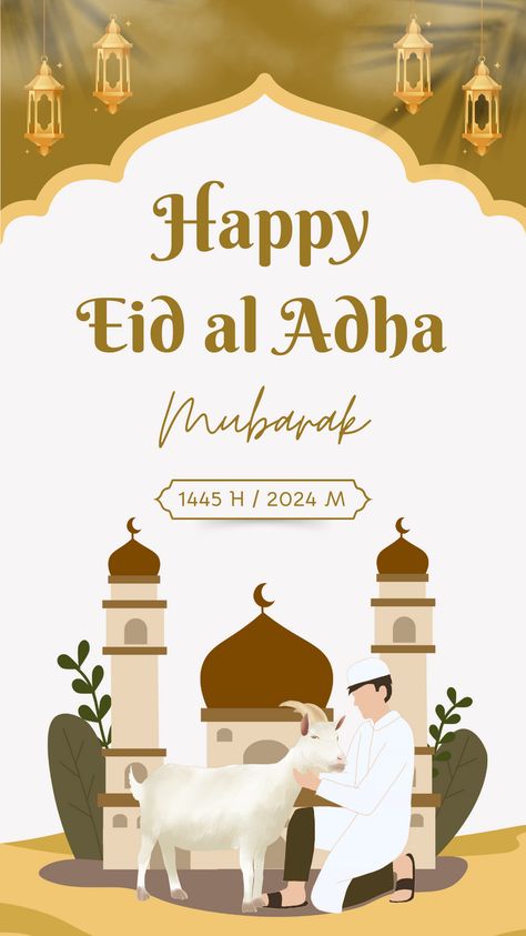 👉CLICK THE LINK TO EDIT!💻✨   Celebrate Eid al-Adha with joy using our Instagram Story! This animated design features stunning Eid al-Adha elements. Customize it with your message or event information using Canva's easy editing tools. Share the happiness and blessings of Eid al-Adha through this charming Instagram Story. #IdulAdha #CanvaDesign #InstagramStory  👣 Follow us too! 🌟 @kreasicantikcanva Ed Al Adha, Eid Al Adha 2024, Eid Al Adha Aesthetic, Idul Adha Aesthetic, Eid Al Adha Wishes, Eid 2024, Eid Al-adha Design, Animated Design, Editing Material