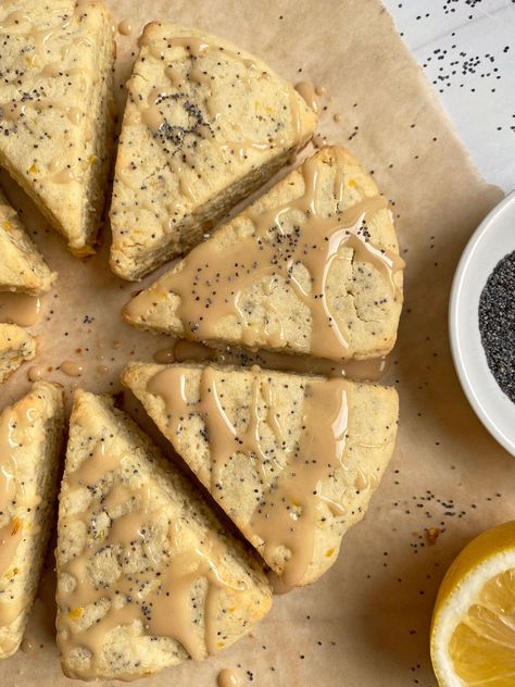 Gluten Free Lemon Poppyseed Muffins, Gf Lemon Poppyseed Muffins, Gluten Free Lemon Poppyseed Scones, Scones Lemon Poppyseed, Gluten Free Lemon Poppyseed, Scones Gluten Free, Lemon Scones Recipe, Lemon Poppy Seed Scones, Healthy Scones