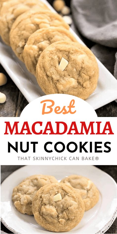 White Chocolate Macadamia Nut Cookies - The quintessential macadamia nut cookie recipe that will have you swooning!!! Soft, chewy with dark brown sugar and extra vanilla to make them extra delicious! Chocolate Macadamia Cookies, Macadamia Nut Cookies Recipe, White Chocolate Macadamia Cookies, Chocolate Macadamia Nut Cookies, White Chocolate Macadamia Nut Cookies, White Chocolate Macadamia Nut, Macadamia Cookies, Macadamia Nut Cookies, Nut Cookies