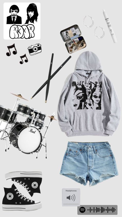 band members: drummer pt.5 #band #bandaesthetic #music #outfit #roar Drummer Outfits, Band Members, Band, Music