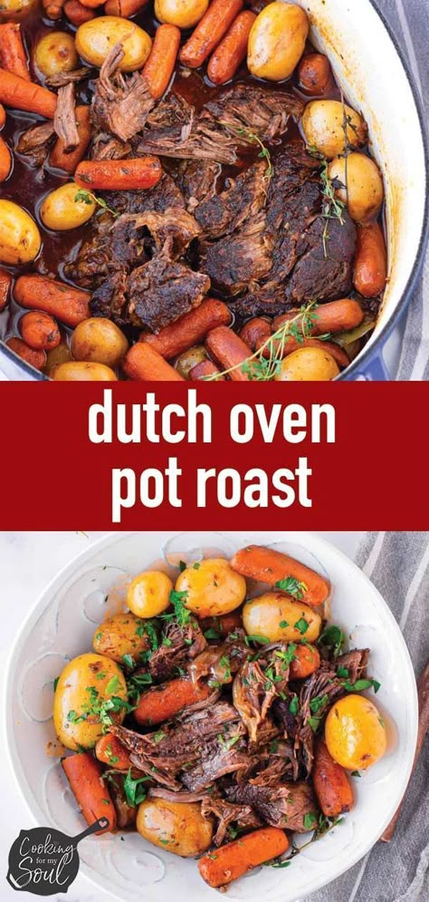 Por Roast Oven, Roast Beef Recipes Dutch Oven, Por Roast Recipe, Roaster Pan Recipes, Beef Roast In Dutch Oven, Beef Dutch Oven Recipes Dinners, Recipes For Dutch Oven Meals, Beef In Dutch Oven, Por Roast