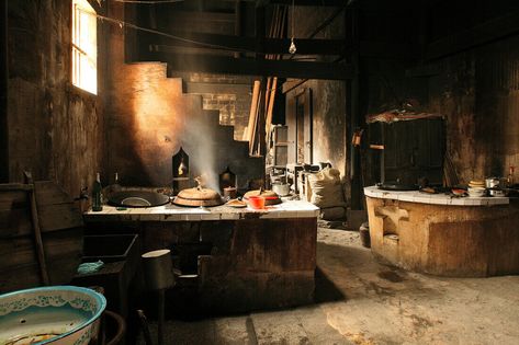 Interior view of a traditional kitchen in an old timber farmhouse, Chengkan near Huangshan, Anui, China, Asia Kitchen View, Chinese Kitchen, Huangshan, Interior View, Kitchen Views, Old Kitchen, Nature Wildlife, Travel Images, Traditional Kitchen