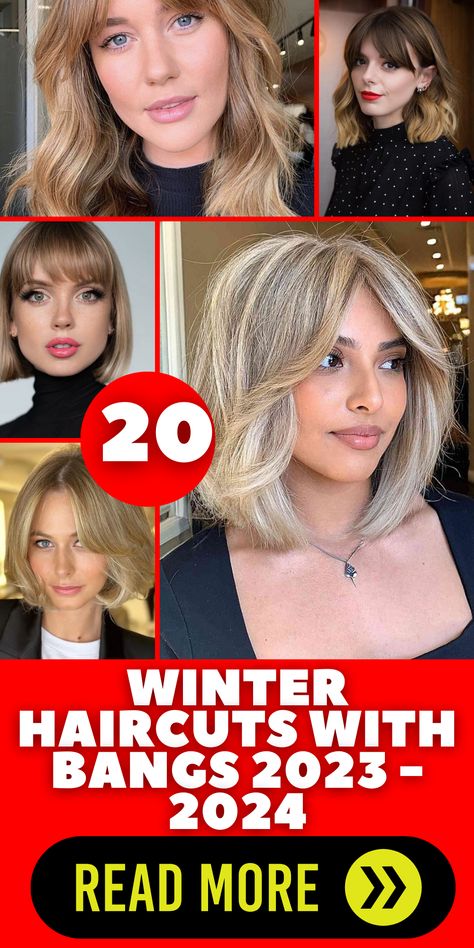 Short bob haircuts with bangs are a chic and stylish choice for women in 2023-2024. These haircuts offer a trendy and contemporary look that's perfect for winter. Whether you opt for a sleek and modern bob or a textured and layered style, short bob haircuts with bangs exude confidence and sophistication, making them a fantastic choice for the season. Lob With Bangs 2023, Trendy Short Length Haircuts, Bobs For 2024, Bob Haircuts For Women 2024, Shoulder Length Hair Styles With Bangs, Winter 2023 Hair Trends Haircuts, Haircut 2024 Trends Women Short, Haircuts For 2024, 2024 Hair Trends For Women With Bangs