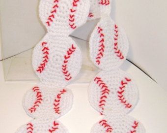 crochet softball scarf pattern – Etsy Funny Crochet Scarves, Baseball Crochet, Crochet Baseball, Crochet Mens Scarf, Baseball Crafts, Baseball Ideas, Diy Crochet Patterns, Confection Au Crochet, Crochet Scarfs