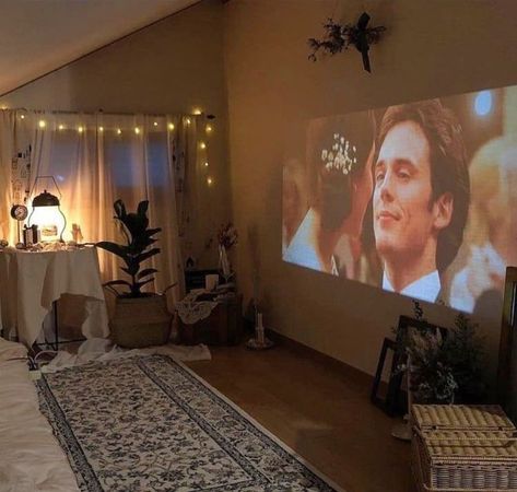 Rooms With Projectors, Zimmer Diy, Dekorasi Kamar Tidur, Room Goals, Aesthetic Rooms, Bedroom Goals, Movie Room, Room Ideas Bedroom, Dream Rooms