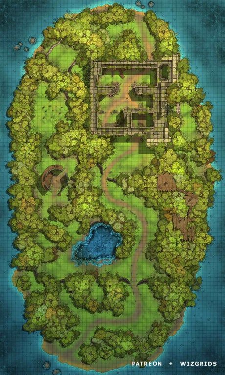 Island Ruins (60x100) : dndmaps Pathfinder Maps, Pen And Paper Games, Fantasy City Map, Map Layout, Dnd World Map, Fantasy World Map, Dungeon Master's Guide, Tabletop Rpg Maps, Dnd 5e Homebrew