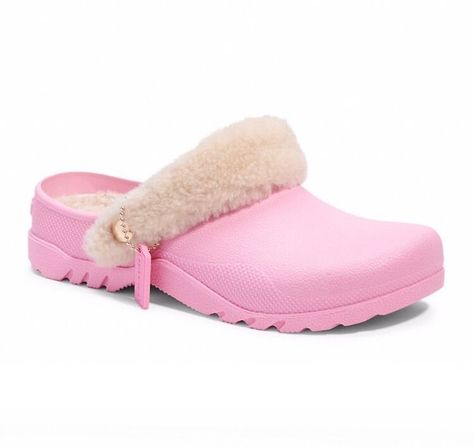 Rashel R☁️🌸 — Lola Shearling Trimmed Clogs ... Rubber Clogs, Pink Carnations, Flats Online, Glass Slipper, Beauty Gift, Jewelry Rings Engagement, Slide Slipper, Watch Brands, Wedding Ring Bands