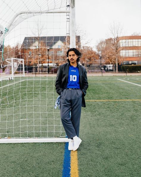 The @adidasfootball Originals Soccer Collection is here!! This is how I styled the 1994 Argentina away jersey pieces! SWIPE TO SEE MORE.… | Instagram Soccer Jersey Outfit Men, Soccer Jersey Outfit, Aesthetic Business Casual, Business Casual Capsule Wardrobe, Long Sleeve Soccer Jersey, Outfit Jersey, Football Outfit, Men's Business Outfits, Football Photography