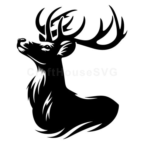 Deer Svg Free Cricut, Free Cricut Images Svg, Pyrography Designs Free Printable, Deer Silhouette Printable, Deer Silhouette Art, Deer Drawings, Deer Portrait, Elk Silhouette, Free Cricut Images