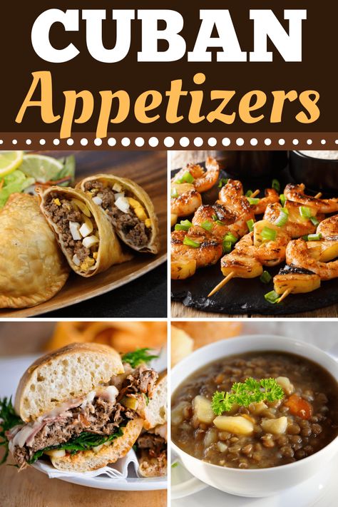 If you want to add some pizazz to your party, these Cuban appetizers are the perfect starters! From sliders to kabobs to empanadas, these easy bites give an authentic taste of Cuba. Cuban Appetizers Finger Foods, Havana Food Ideas, Cuban Fingerfood, Easy Cuban Appetizers, Latin American Appetizers, Cuban Food Recipes Easy, Havana Nights Food Ideas, Snacks For Ladies Night, Havana Nights Party Food