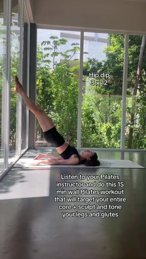 Wall pilates workout in progress✌ only 15 minutes long #athomepilates #pilateschallenge #pilatesmotivation #pilatesforbeginners #WallPilates | Karina Blackwood | 10 Minute Pilates, Pilates Wall Workout, Tummy Exercises, Pilates Wall, Wall Pilates Workout, Pilates Workout Plan, Wall Pilates, Pilates Workout Routine, Pilates At Home