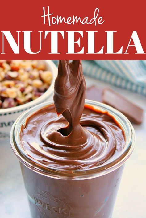 Homemade Nutella Recipes, Nutella Pizza, Nutella Cookie, Nutella Brownies, Homemade Nutella, Chocolate Hazelnut Spread, Chocolate Spread, Nutella Recipes, Chocolate Nutella