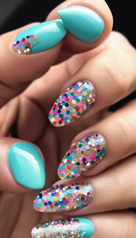 Clear nails scattered with chunky multicolored glitter confetti, offering a playful and festive look perfect for December celebrations.
Tags: #ConfettiNails #ColorfulNails #FunHolidayNails Colorful Glitter Nails, December Month, Confetti Nails, Colorful Glitter, Glitter Confetti, Festive Look, Clear Nails, Simple Nail Designs, Nails Design