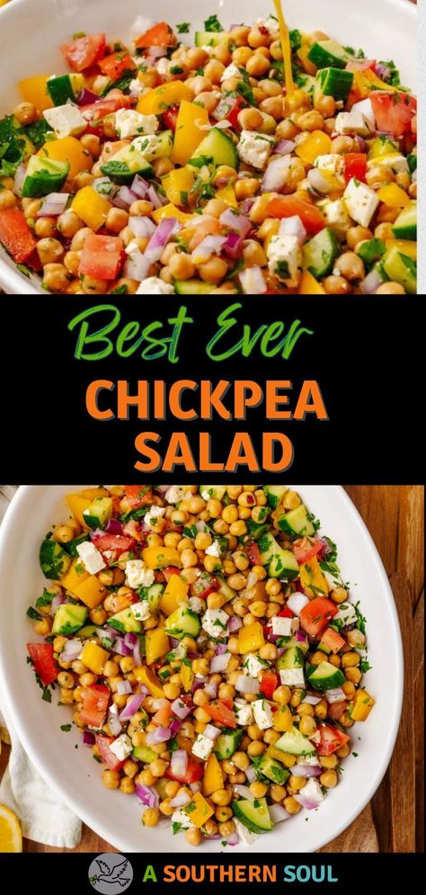 Vibrant and colorful Chickpea Salad combines the hearty goodness of chickpeas with the crispness of fresh veggies, all tossed in a tangy, zesty lemony dressing. Whether you’re looking for a quick lunch, a side dish for dinner, or a satisfying snack, this dish is your go-to recipe packed with nutrients and easy to prepare Chickpea Salad Recipes Healthy, Lemony Dressing, Chickpea Salad Recipe, Fresh Recipe, Pea Salad Recipes, Salad Recipes Healthy Easy, Chicken Burgers Recipe, Chickpea Salad Recipes, Fresh Salad Recipes