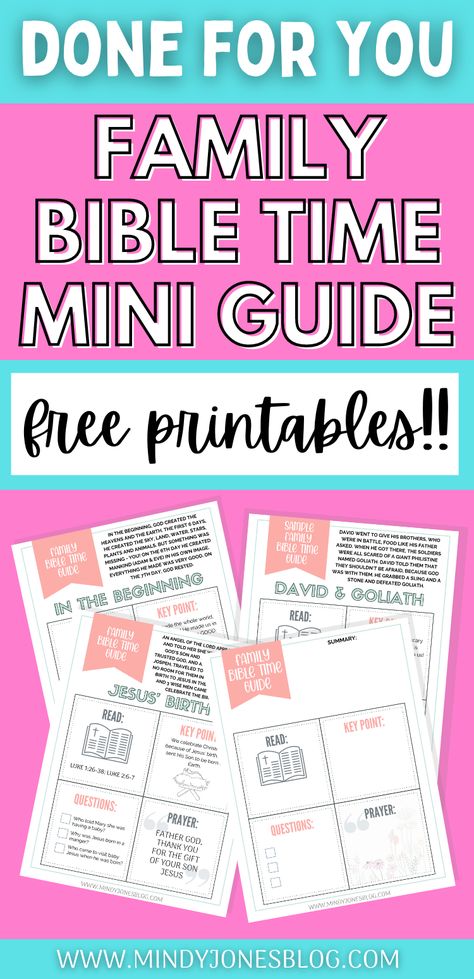 free printable family bible time mini guide Family Bible Study Plans Free Printable, Bible Study With Kids, Family Bible Study Plans, Kids Bible Study Lessons, Marriage Bible Study, Free Bible Study Printables, Dance Ministry, Bible Study Activities, Mini Bible