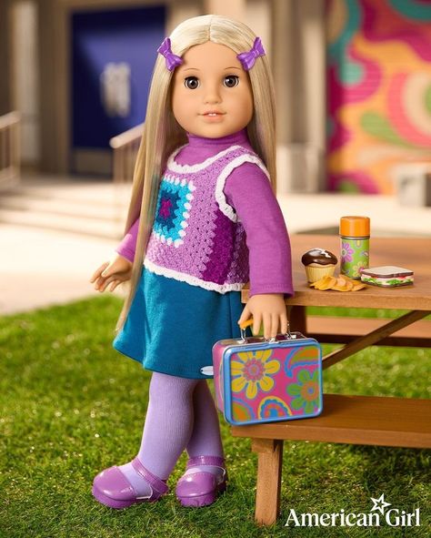 Instagram Julie American Girl Doll, Characters Like Me, Our Generation Doll Accessories, Ag Doll House, American Girl Doll Julie, American Girl Julie, Our Generation Dolls, School Looks, Doll Photography