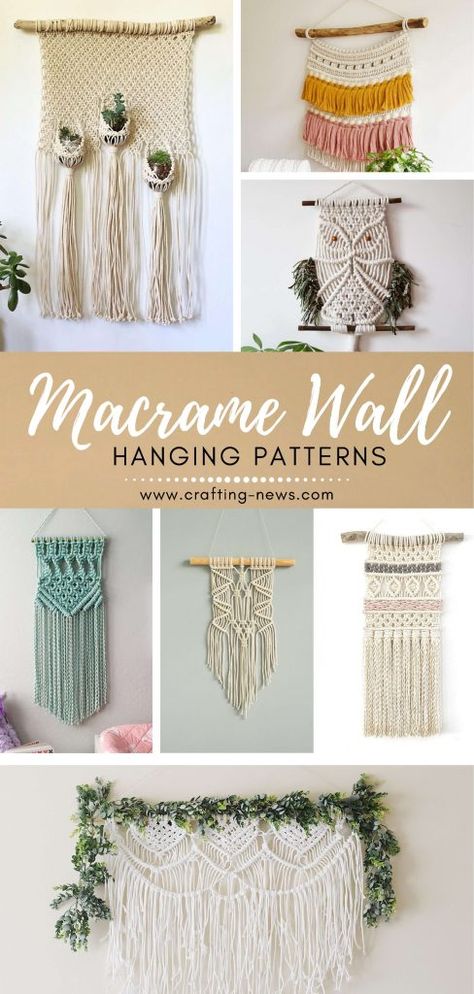 Macrame Wall Hanging Pattern Free, Macrame Instructions, Vintage Macrame Patterns, Making Macrame, Macrame Wall Hanging Tutorial, Easy Macrame, Macrame Wall Hanger, Free Macrame Patterns, Macrame Wall Hangings