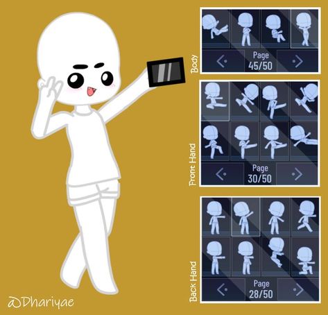 Poses For Gacha Club, Gacha Club Body Base Poses, Custom Gacha Club Poses, Gacha Club Body Adjustments, Gacha Club Custom Poses Cute, Body Gacha Club, Poses For Gacha, Gacha Body Edit, Gacha Body Parts