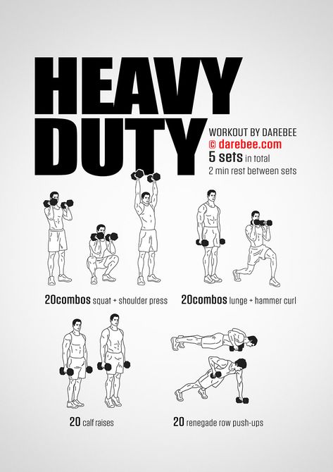 Heavy Duty Workout Dumbbell Hiit, Dumbbell Workout Plan, Free Weight Workout, Surfing Workout, Dumbbell Workout At Home, Trening Sztuk Walki, Dumbell Workout, Weight Training Workouts, Body Workout Plan