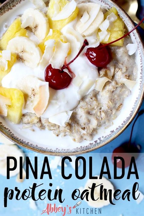 Pineapple Oatmeal, Oatmeal Healthy Breakfast, High Protein Healthy Breakfast, Abbey Sharp, Healthy High Protein Breakfast, Oatmeal Healthy, Blw Recipes, Winter Breakfast, Protein Oatmeal