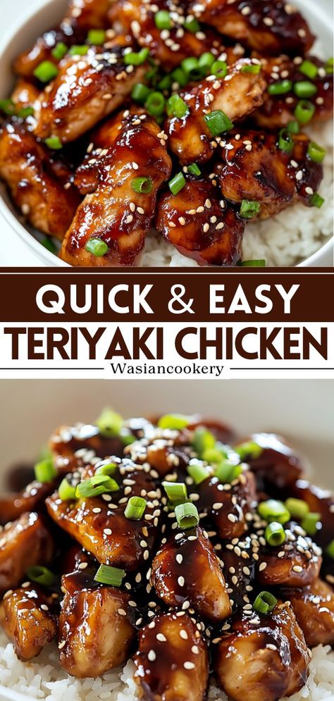 A close-up of a bowl of teriyaki chicken with rice, drizzled with sauce. Teriyaki Chicken With Rice, Healthy Teriyaki Chicken, Chicken Teriyaki Sauce, Teriyaki Chicken Recipe, Teriyaki Chicken And Rice, Easy Teriyaki Chicken, Teriyaki Sauce Recipe, Chicken With Rice, Chicken Rice Recipes