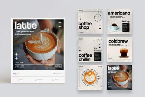 Coffee Shop Social Media Post Templates, Social Media ft. coffee & cafe - Envato Coffee Shop Instagram Post, Coffee Shop Social Media Posts, Coffee Social Media Design, Coffee Shop Social Media, Aesthetic Post, Social Templates, Coffee Instagram, Coffee Shop Design, Holiday Coffee