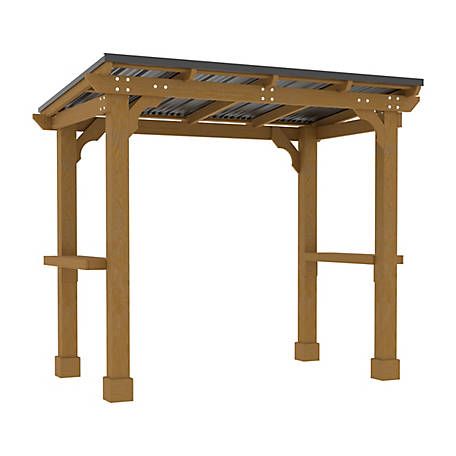 Gazebos & Pergolas at Tractor Supply Co. Barbecue Backyard, Bbq Canopy, Bbq Shed, Rainwater Drainage, Bbq Gazebo, Wood Grill, Grill Gazebo, Steel Roof, Wooden Gazebo