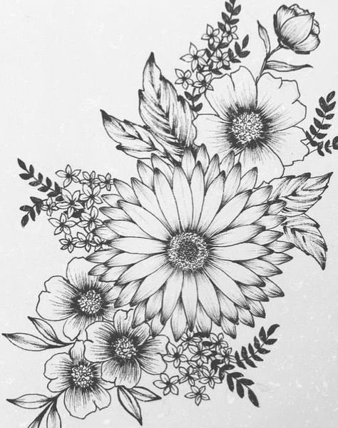 Sunflower And Wildflower Tattoo, Wildflower Thigh Tattoo, Wildflower Tattoo Thigh, Wildflower Tattoo Sleeve, Wildflower Tattoos, Wildflowers Tattoo, Flower Thigh Tattoos, Tattoos Infinity, Clock Tattoo Design