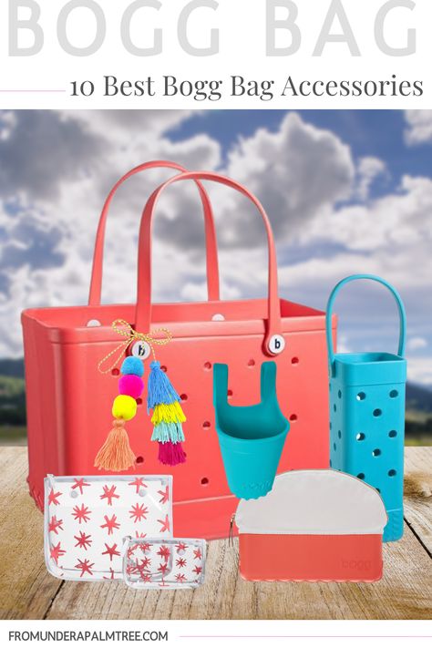 Make your life easier with the 10 Best Bogg Bag Accessories! Click for full post and links!! Bogg Bag Accessories, Tassel Bag Charm, Bogg Bag, Hot Beach, Bag Insert, Wine Tote, Water Bottle Holders, Tassel Bag, Bottle Sizes