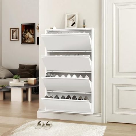 Wall Shoe Organizer, How To Store Shoes In Garage, Shoe Cabinet Entryway The Home Depot, Cute Shoe Organization, Shoe Closet Organization Entry Ways, Closet Floor Shoe Storage, Entry Closet Shoe Organization, Shoe Storage Small Entryway, Narrow Shoe Storage Entryway