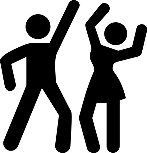 Dancing Party Icon Rubber Stamp Dance Silhouette, Skateboard Aesthetic, Party Icon, Dancing Party, Silhouette People, People Dancing, Png Icons, Graphic Design Fun, Bathroom Signs