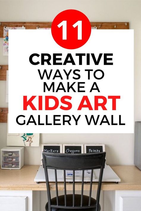 Is your home overflowing with your kids artwork? Check out these cute ways to display them at home. These easy ideas are cheap and will help keep your home more organized, so check these 11 ideas for how to display your kids art and create a beautiful gallery wall. #diy #kidsartwork #gallerywall Wall Of Kids Artwork, Displaying Kids Artwork At Home, How To Hang Kids Art On Wall, Picture Frames For Kids Artwork, Children Artwork Display, School Art Gallery Display Ideas, Kids Art Display Ideas, Kids Artwork Display Ideas, Ways To Display Kids Artwork