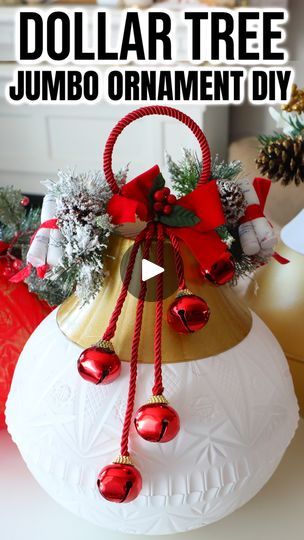 1.8M views · 32K reactions | Dollar Tree Jumbo Ornaments using their Bowls! #dollartree #dollartreefinds #dollartreediy #christmas #christmasdiy #dollartreechristmasdiy #christmasdecorations | BargainBethany Large Christmas Ornaments Diy, Dollar Tree Large Ornaments Diy, Diy Large Christmas Decorations, Dollar Tree Christmas Tree Ideas, Jumbo Ornaments, Diy From Dollar Tree, Large Christmas Balls, Dollar Tree Christmas Ideas, Dollar Tree Christmas Tree