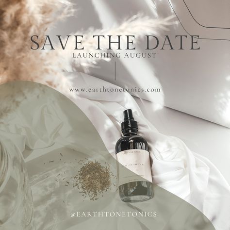 Save the date! Were launching August 1. Fillow us on instagram at @EarthToneTonics for prelaunch giveaway #giveaway #launch #launchingsoon #organic #skincareproducts Brand Launching Instagram Post, Skincare Launching Poster, Beauty Product Launch Event, New Skincare Product Launch Poster, New Website Launch Announcement, Blur Image, Launching Soon, Launch Campaign, Perfume Ad