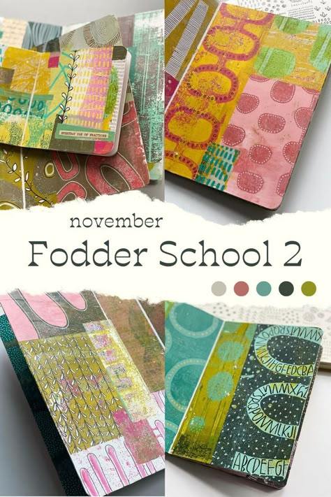 Journal Fodder, Fodder School, Traveling Journal, Collage Art Ideas, Sketchbook Studies, Collage Supplies, Altered Journal, Creative Arts Therapy, Collage Fodder