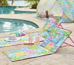 Pop Up Beach Tents + Kids Beach Chairs | Pottery Barn Kids Kids Beach Chair, Kids Lounger, Pop Up Beach Tent, Cheek To Cheek, Fancy Flamingo, Fun Fabrics, Beach Games, Pb Kids, Kids Tents