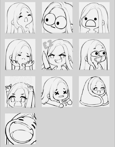 Chibi Character Expression, Smirking Pose Reference, Tired Chibi Expression, Jump Pose Reference Drawing, Gaming Chibi Pose, Mad Chibi Expression, Chibi Emotions Facial Expressions, Vtuber Model Body Base, Chibi Emotes Twitch Template