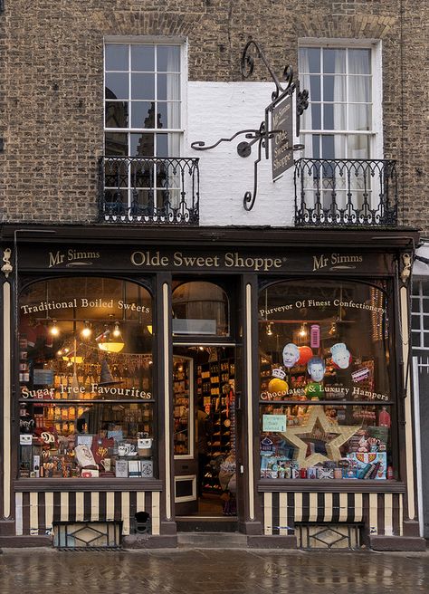 Mr Simms Old Sweet Shoppe | Another great shopfront. | Flickr Old Downtown Storefronts, Old Sweet Shop, Old Fashioned Candy Shop, Old Bakery Aesthetic, Sweet Shop, Old Fashioned Sweet Shop, Bookshop Café, Bakery Store, Luxury Hampers